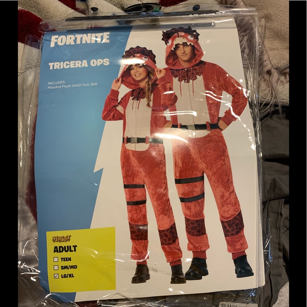 RED TRICERA OPS FORTNITE ONSIE HALLOWEEN COSTUME